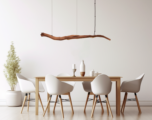 Lámpara de mesa de comedor / tira de LED / rama de roble de 151 cm