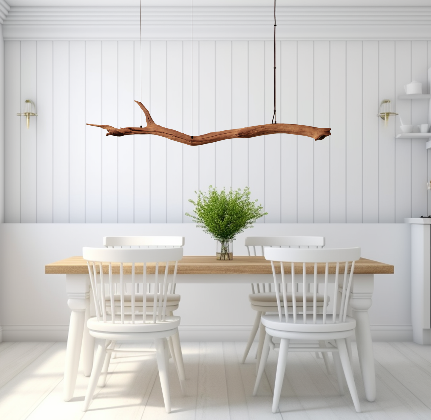 Dining table lamp / LED strip / 174 cm oak branch