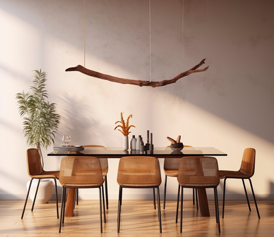 LED lámpara de mesa de comedor - hecha a mano pieza única - 177cm roble rama