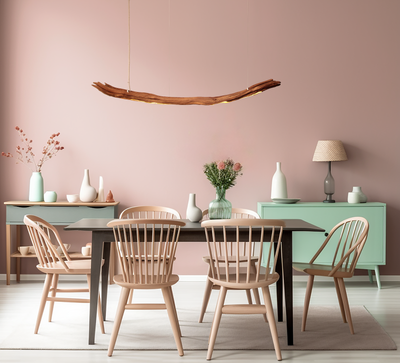 Suspension pour table à manger - branche de chêne 135 cm - pièce unique faite main