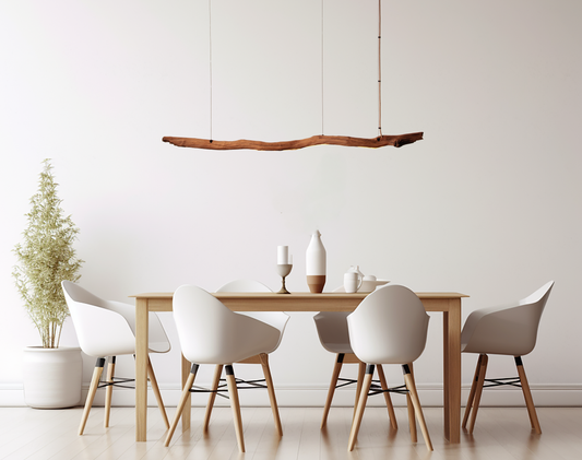 Dining table lamp - handmade unique piece - 151cm oak branch