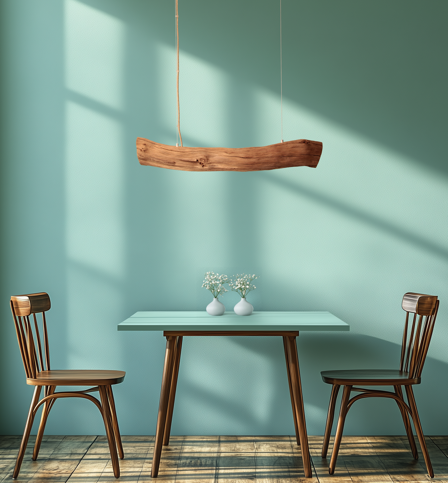 Lampe de table / bande LED / 96 cm branche de chêne