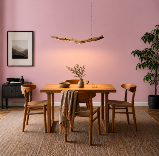 Lámpara de mesa de comedor - pieza única hecha a mano - rama de roble 113cm