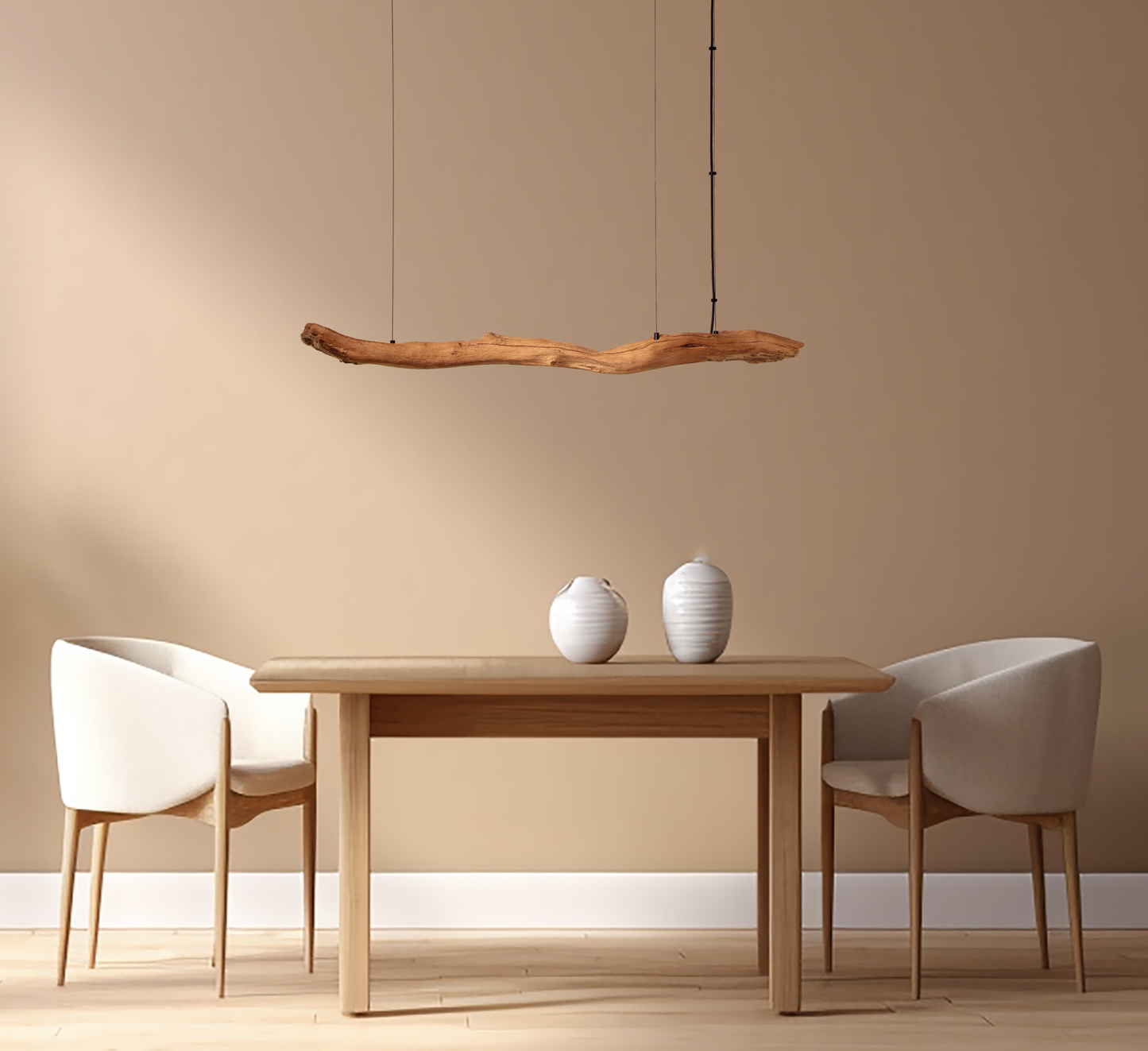 Dining table lamp / LED strip / 122 cm oak branch