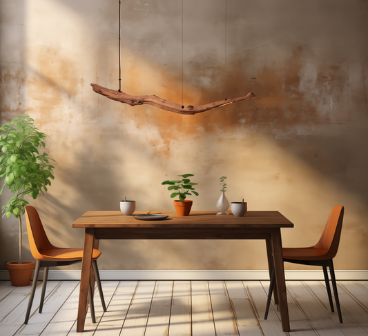 Lámpara de mesa de comedor / tira de LED / rama de roble de 130 cm