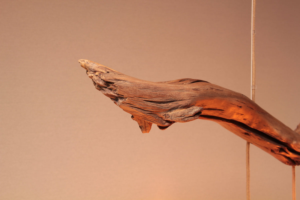 Hängelampe / 167cm langer Eichenast / Einzelstück / Holz / Ast / Pendelleuchte / Esstisch / Deckenlampe / Küchentischlampe / modern