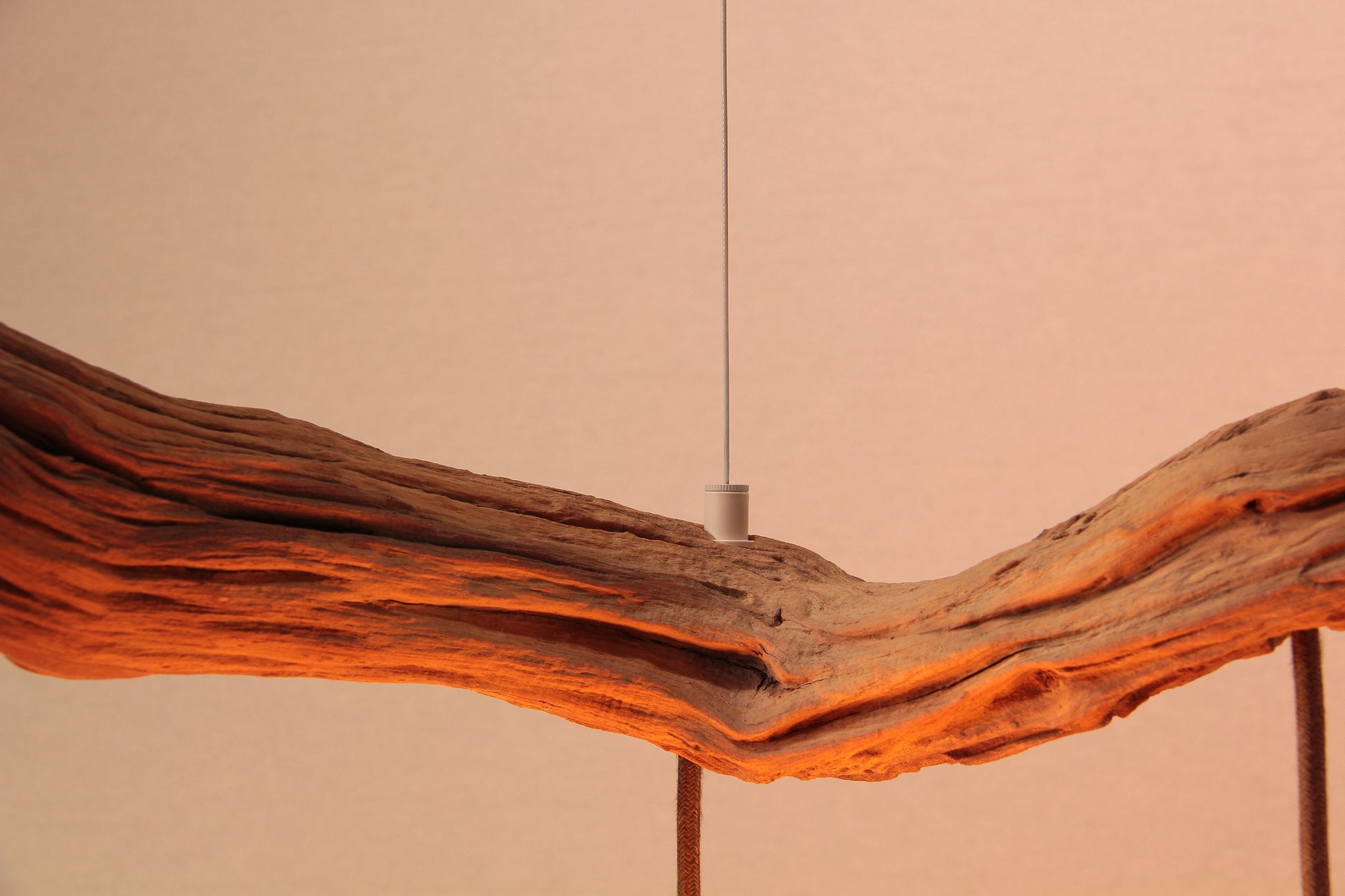 Hängelampe / 147cm langer Eichenast / Einzelstück / Holz / Ast / Pendelleuchte / Esstisch / Deckenlampe / Küchentischlampe / modern