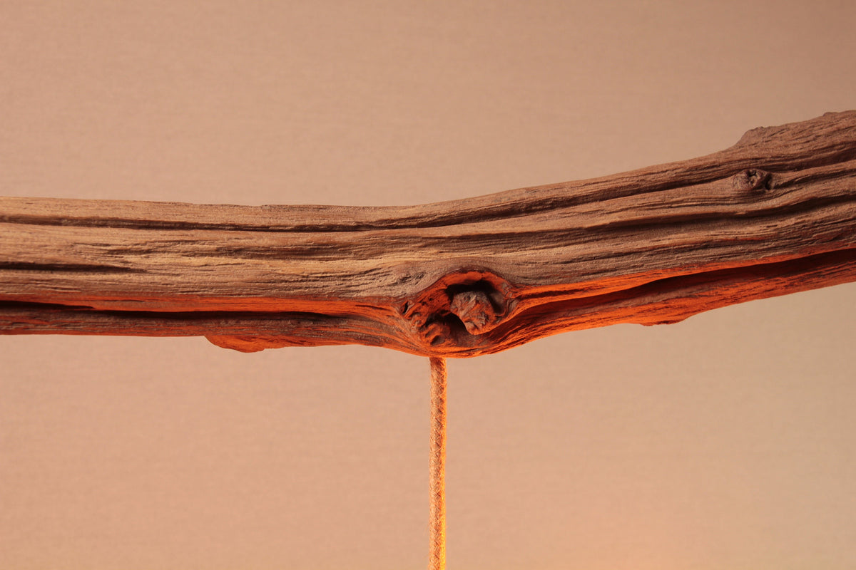 Hängelampe / 186cm langer Eichenast / Einzelstück / Holz / Ast / Pendelleuchte / Küchentisch / Deckenlampe / Esstischlampe / modern